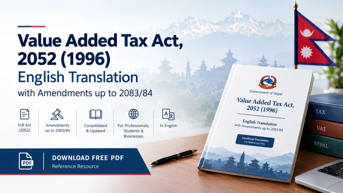Value Added Tax Act, 2052 (1996) – English Translation with Amendments for 2083/84 (2026/27)